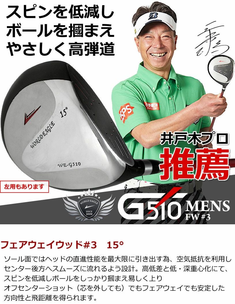 ワールドイーグル WE-G510 メンズ 16点（12本）クラブセット キャディ
