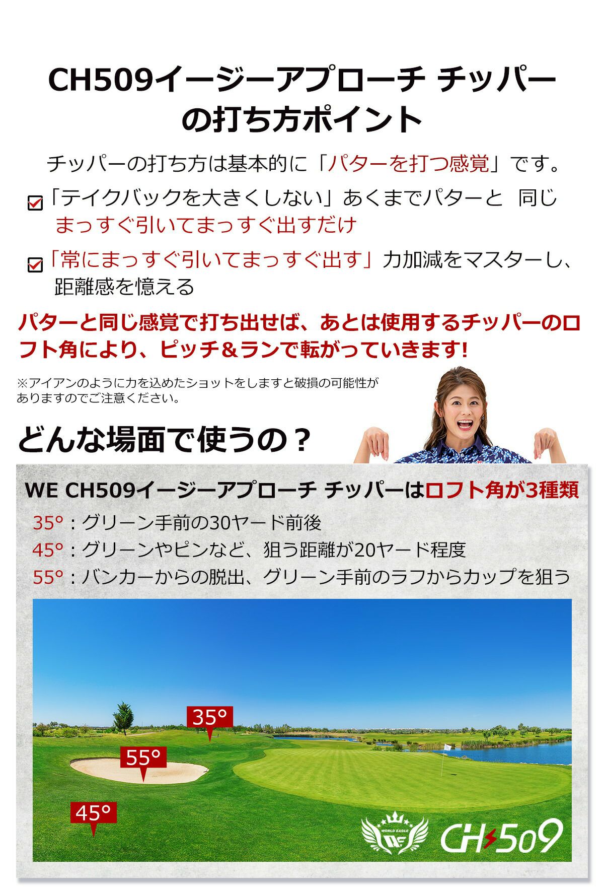 ワールドイーグル CH509 イージーアプローチ チッパー WE-CH509-VH 右