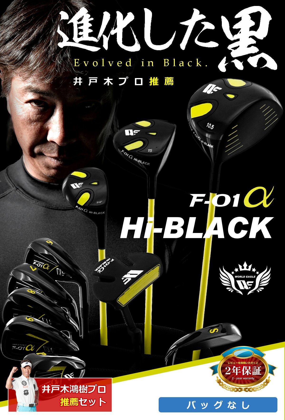 ワールドイーグル F-01 ハイブラック メンズ 12点 クラブセット WE F