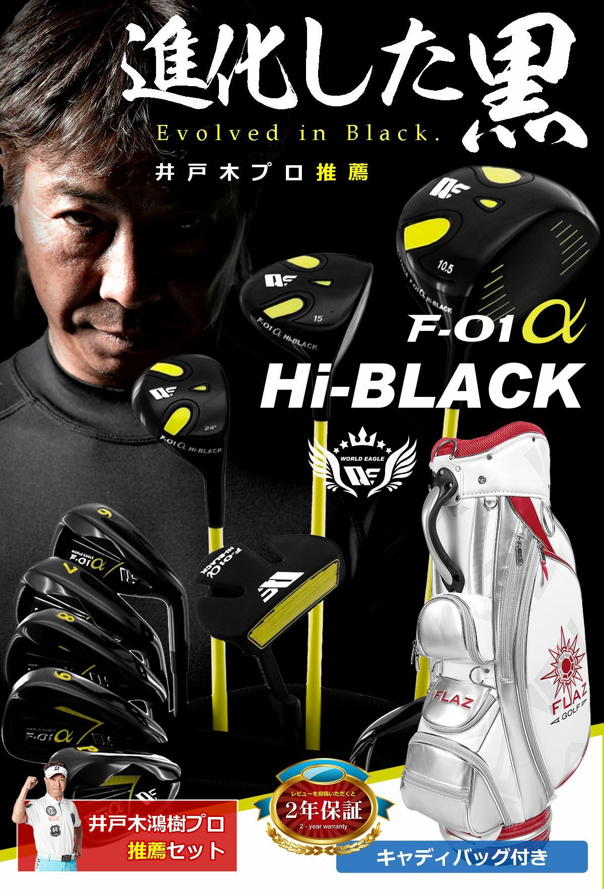 ワールドイーグル F-01 ハイブラック メンズ 13点 クラブセット WE F